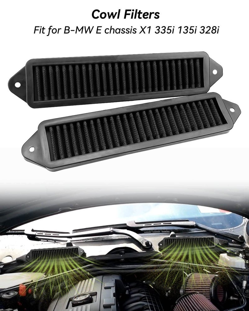 Tavaski Tavaski Cabin Air Cowl Filters Fit for B-MW E chassis E82 E88 E90 E91 E92 E93 X1 335i 135i 328i Air Filters  - Image 2