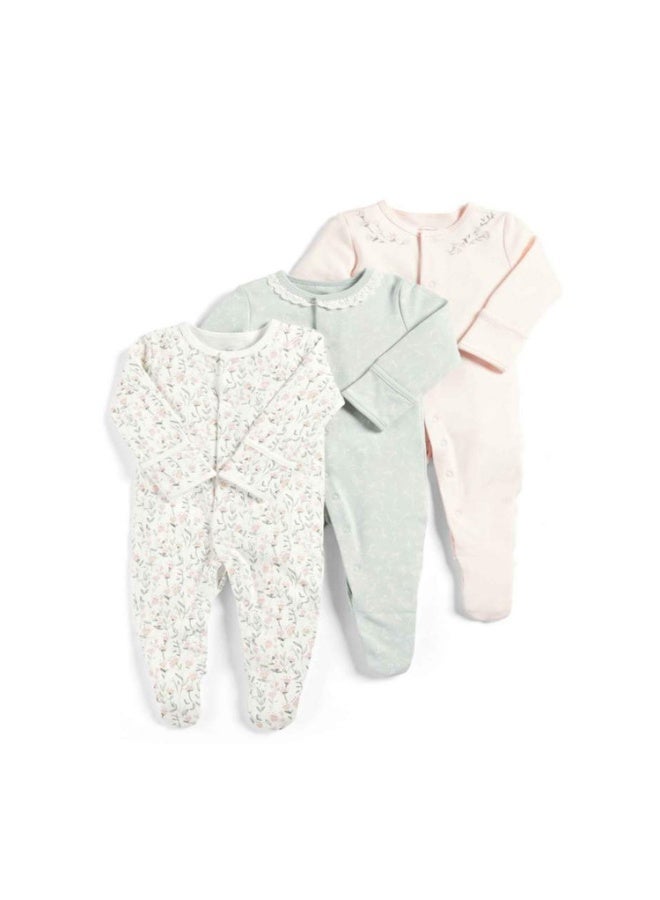 Spring and Autumn Baby Bodysuit Set - 3 Pieces