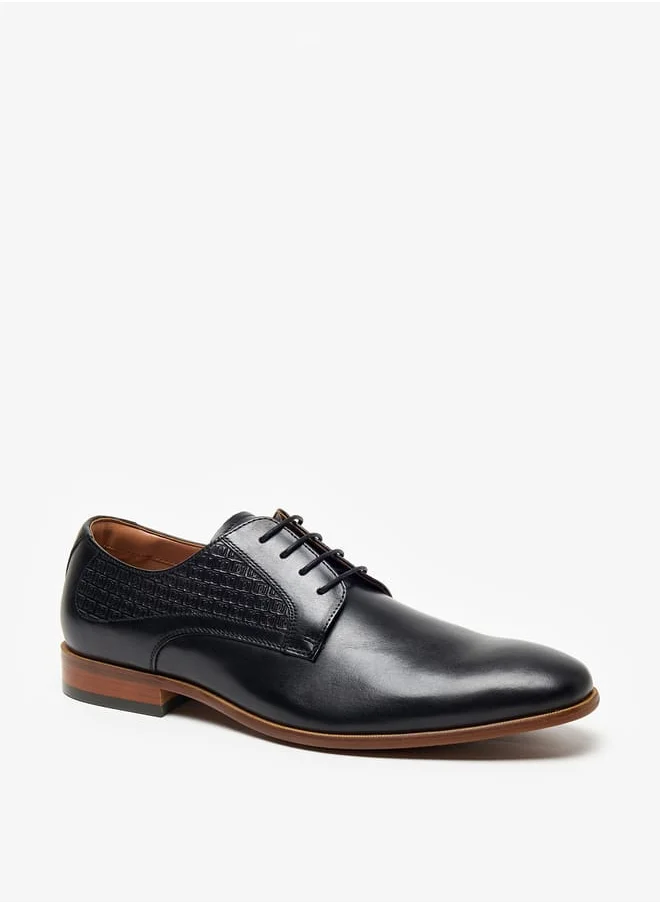 دوتشيني Men's Solid Lace-Up Derby Shoes