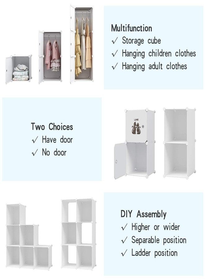 ELINDOR Kids Plastic Wardrobe for Clothes, Foldable Plastic Almirah for Clothe, Collapsible Wardrobe for Storage, Baby Cupboard for Clothes, Storage Rack for Kids - (Blue, 6 Door) (White, 12 Door) - Image 5