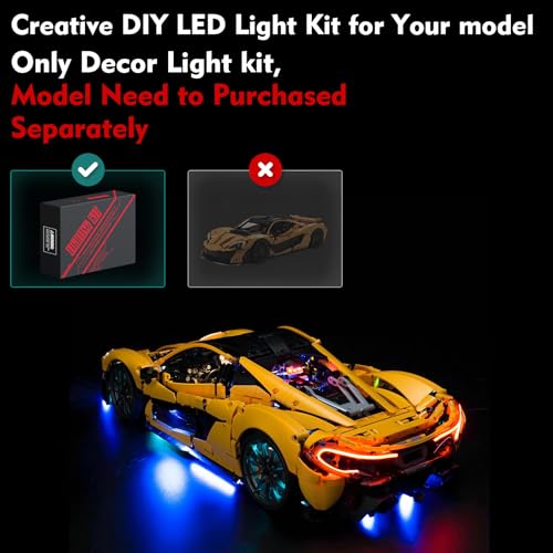 LocoLee LED Light Kit Compatible with Lego 42172 McLaren P1 No Models Only Light Creative Lighting Set Accessories Compatible with Lego McLaren P1 Set Standard Version - Image 5