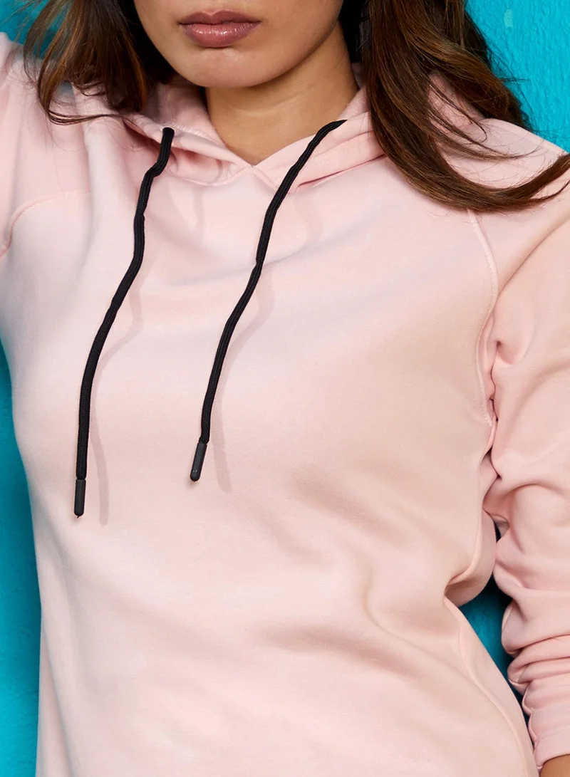 كامبوس سوترا Women's Baby Pink Long Pullover Hoodie