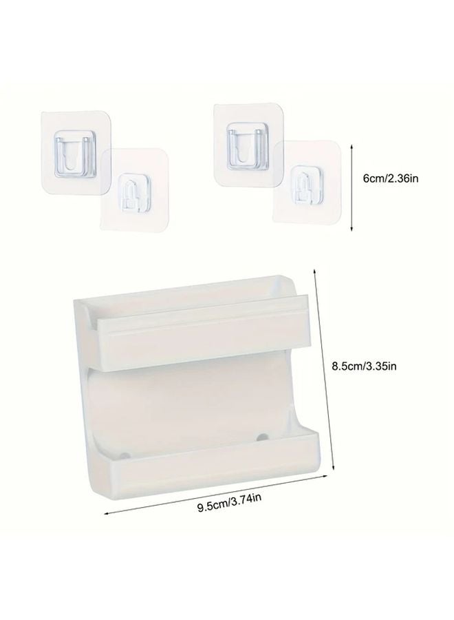 3pcs Wall Mounted Adhesive Phone Charger Stand Remote Control Storage Box - Image 4