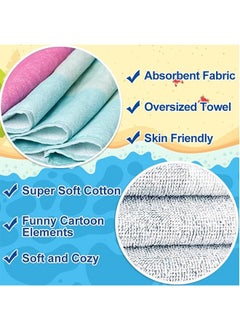 LENND Kids Hooded Bath Beach Towel,  Cotton 50"x30" Wrap, Toddlers Girls Boys 3-12 Years Coverup(Rainbow Unicorn)  - Image 4