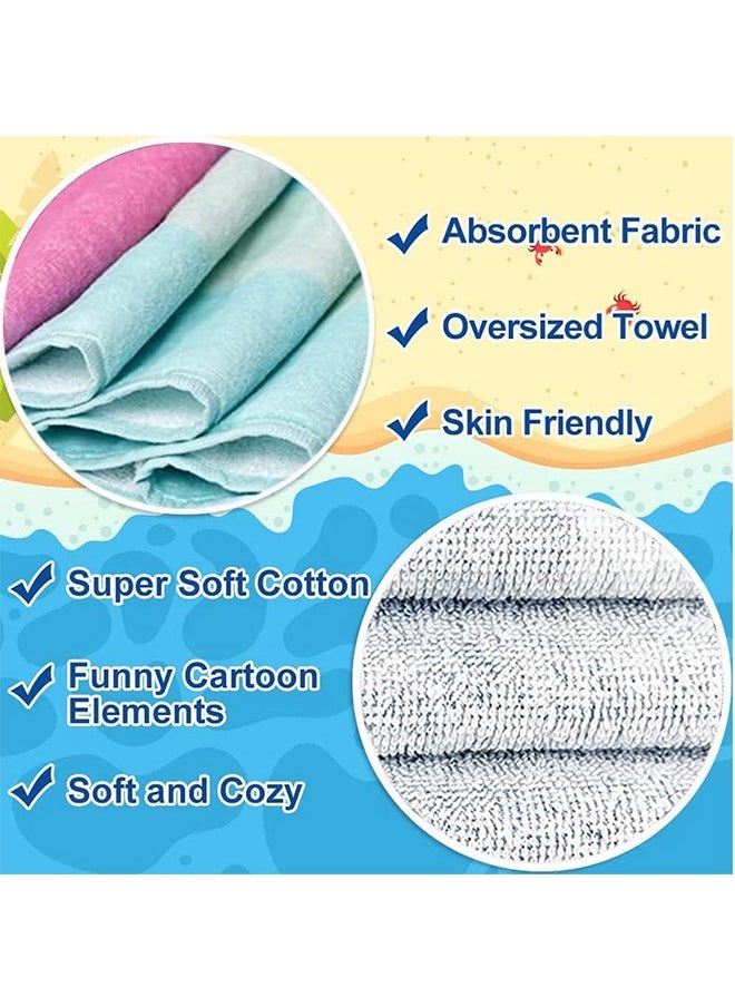 LENND Kids Hooded Bath Beach Towel,  Cotton 50"x30" Wrap, Toddlers Girls Boys 3-12 Years Coverup(Rainbow Unicorn)  - Image 4