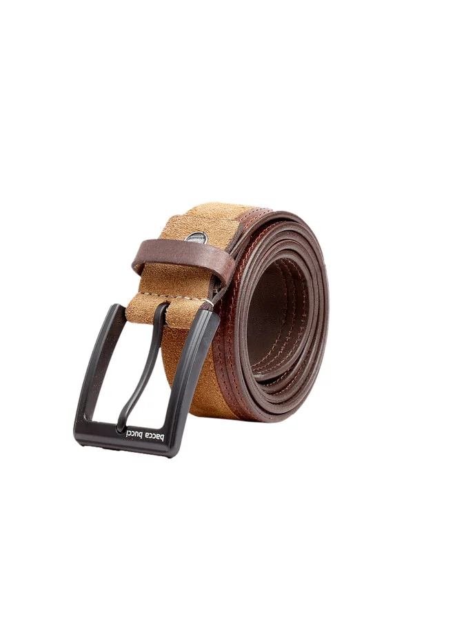 Bacca Bucci Brown Men's Brown Leather Solid Belt with Tang Closure for Men | Best Price UAE