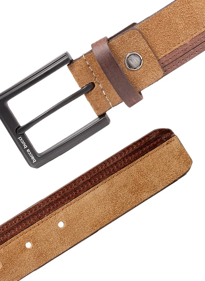 Bacca Bucci Brown Men's Brown Leather Solid Belt with Tang Closure for Men | Best Price UAE