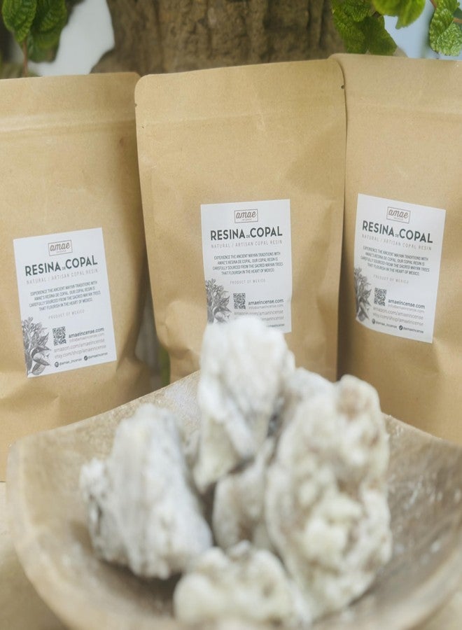 amae INCENSE Copal from México 100% Pure Natural Organic White Mayan Copal Rocks 3.5 Ounces / 100GRS. to Preserve The Aroma Comes in Pieces. - Image 2