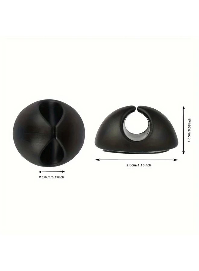 Black 6pcs Sticky Cable Clips Cable Organizer Desktop Management for Home Office - Image 5