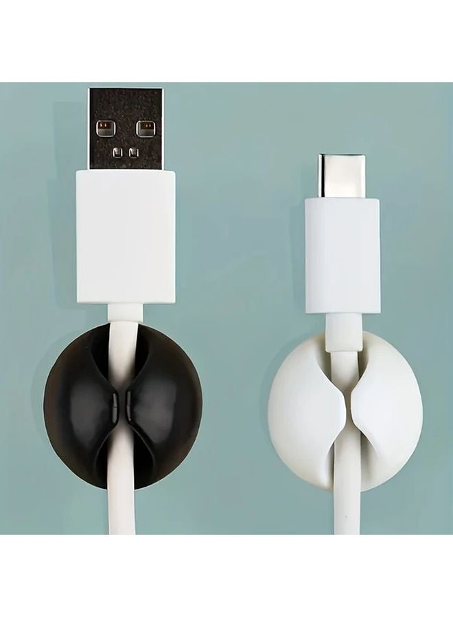 Black 6pcs Sticky Cable Clips Cable Organizer Desktop Management for Home Office - Image 3