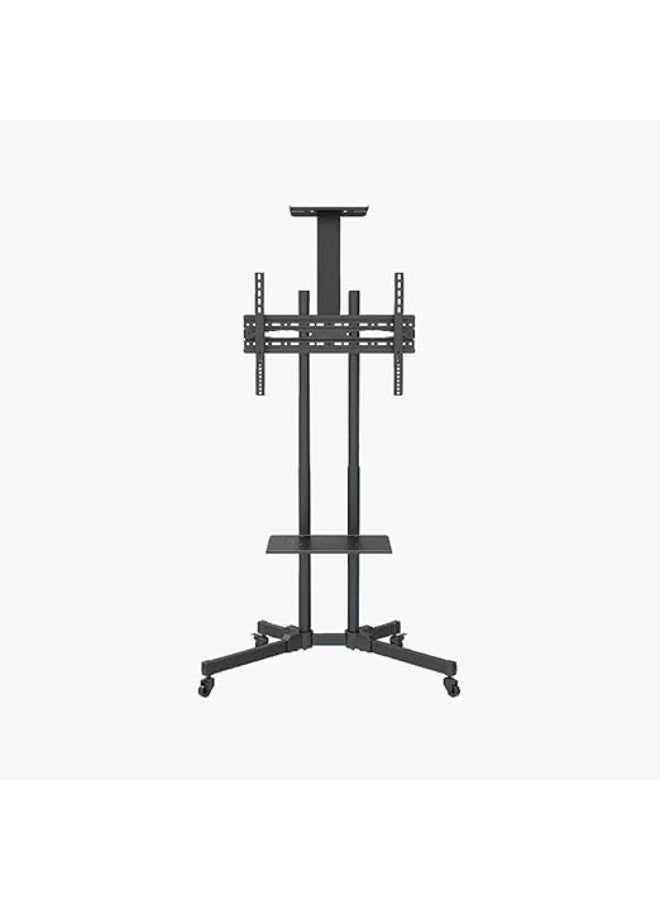 Mobile TV Stand for 32–65 Inch Screens – Heavy Duty Rolling Floor Stand with Wheels – Adjustable TV Mount with Shelf for Office, Home, or Presentations  - Image 2