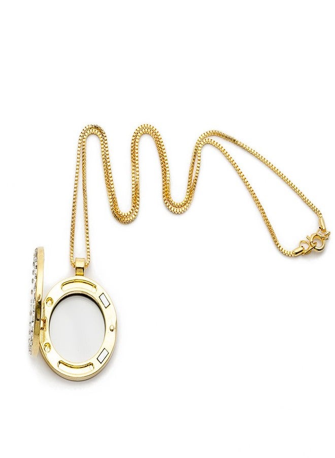 روبيكا قلادة روبيكا ليفينج ميموري فلوتينج تشارم، ميدالية زجاجية مستديرة، 20 بوصة، قطعة واحدة، لون ذهبي، كريستال أبيض - Image 2