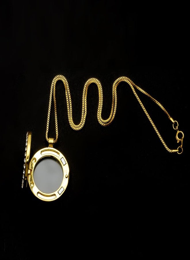 روبيكا قلادة روبيكا ليفينج ميموري فلوتينج تشارم، ميدالية زجاجية مستديرة، 20 بوصة، قطعة واحدة، لون ذهبي، كريستال أبيض - Image 4