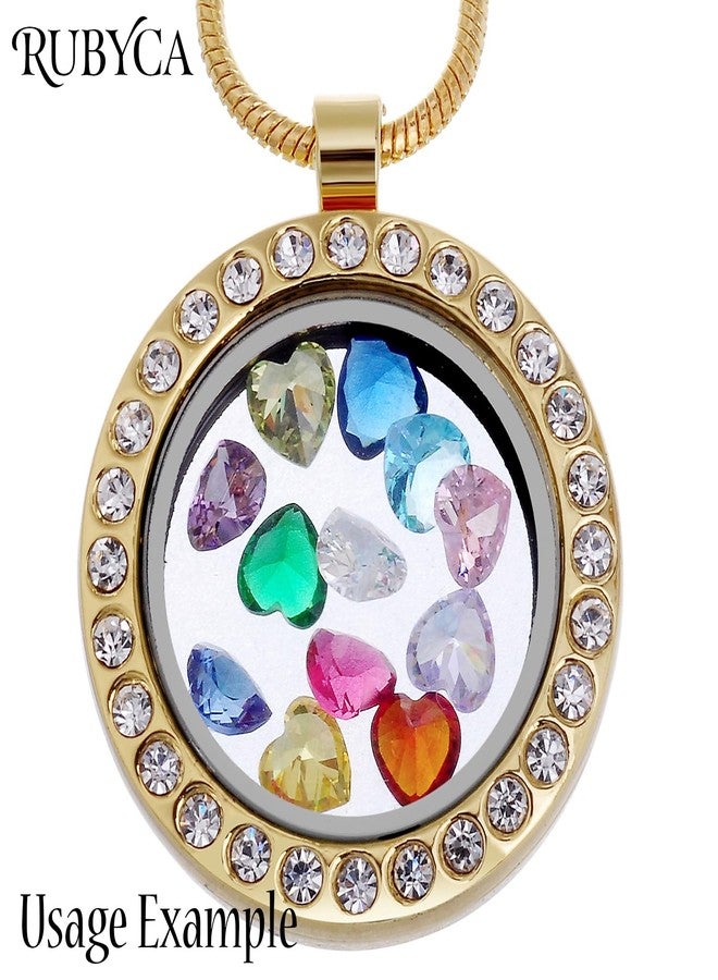 روبيكا قلادة روبيكا ليفينج ميموري فلوتينج تشارم، ميدالية زجاجية مستديرة، 20 بوصة، قطعة واحدة، لون ذهبي، كريستال أبيض - Image 5