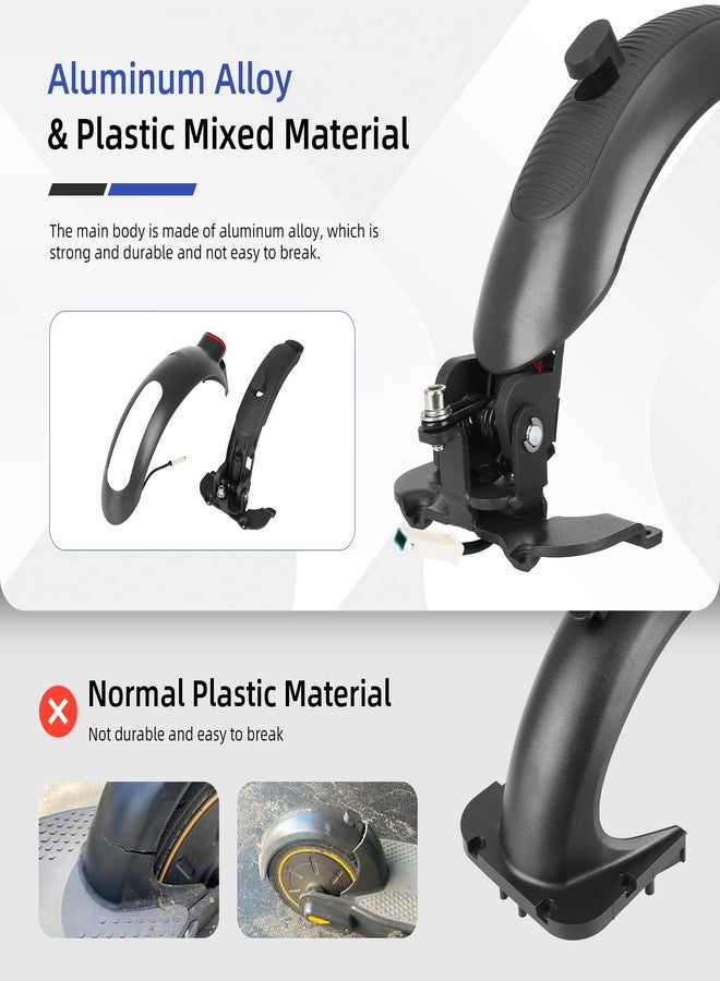 ulip Scooter Rear Fender Replacement Accessories with Tail Light with Brake Compatible with Segway Ninebot Max G30 G30D Scooter Gray - Image 2