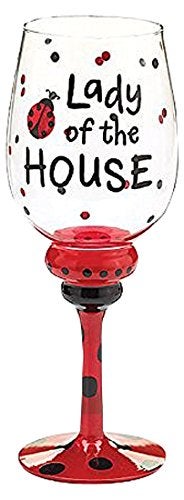 burton+BURTON Burton and Burton Lady of The House Wine Glass Decor 1 Count Pack of 1 Multicolor 