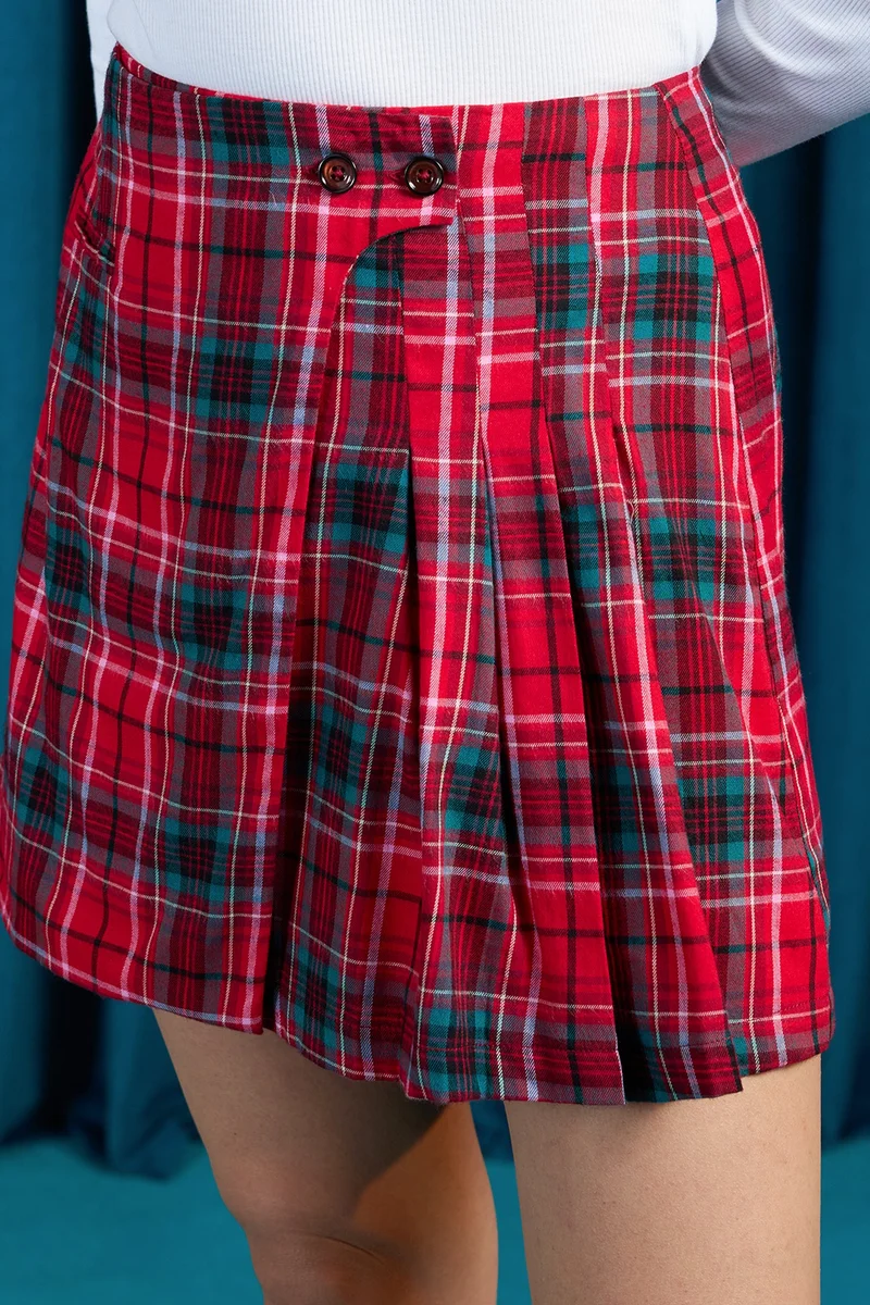 Virgio Cotton Pleated Brunchwear Skirts for Women