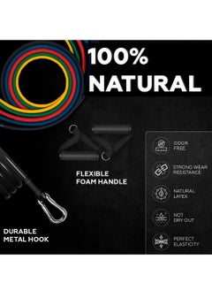 Bernessi 150 LBS Resistance Bands for Workout Kit Men & Women, Exercise Resistance Tubes Set Workout Bands with Door Anchor Handles Legs Ankle Straps for Training Home Shape Body Physical Therap  - Image 2