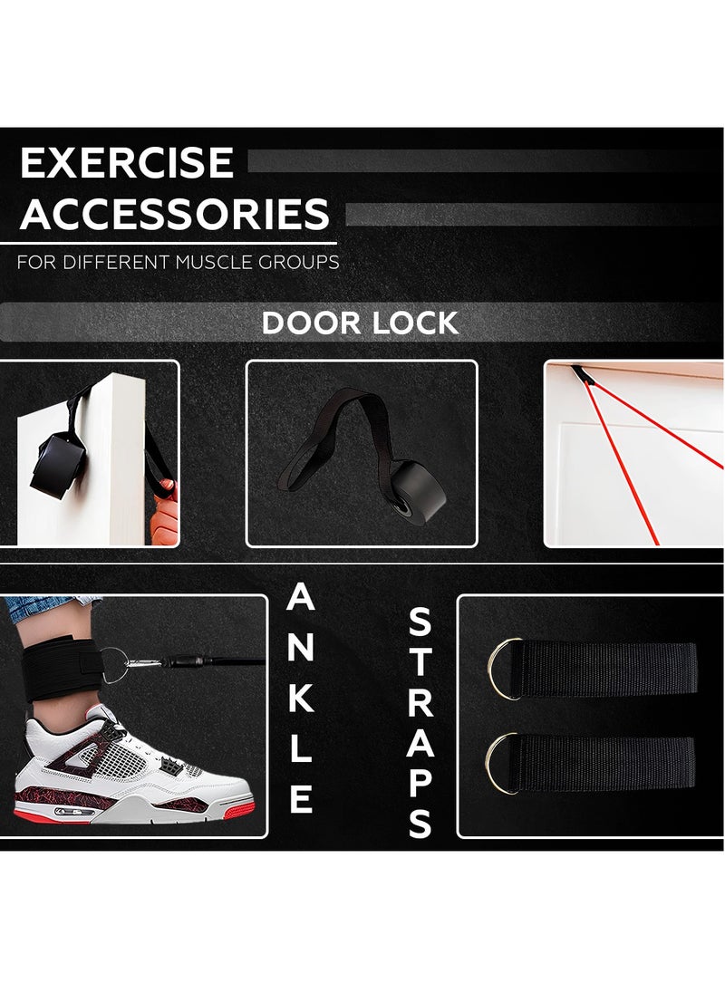 Bernessi - 150 LBS Resistance Bands for Workout Kit Men & Women, Exercise Resistance Tubes Set Workout Bands with Door Anchor Handles Legs Ankle Straps for Training Home Shape Body Physical Therap - Image 1