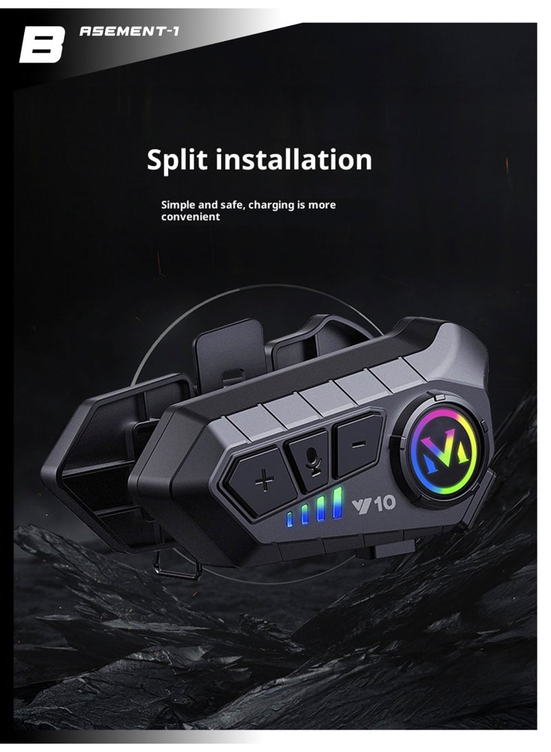 BASEMENT-1 Motorcycle Helmet Speakers High Battery Life Helmet Headphone IPX6 Automatic Answer/Call Music Control/Intelligent Noise/Wake up Siri, 2 Different Types of Mic - Compatible with All Helmets - Image 4