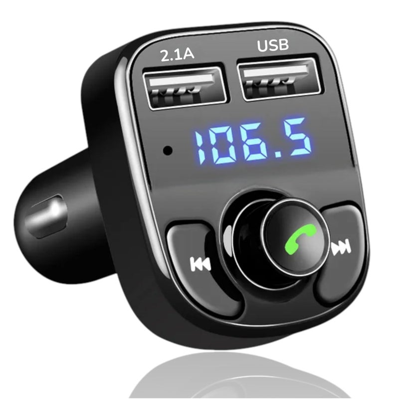 Bluetooth FM Transmitter Car Charger 18W Wireless Radio Adapter with Hands Free Calling Dual USB Port and Type C MP3 Player with Micro SD Card Support M103 - Image 5
