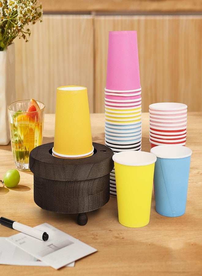 EIPTLOS Wooden Cup Holder with Marker Slot, Disposable Plastic Paper Cup Organizer Cup Holder Dispenser Mug Dispenser for Parties Farmhouse Bar Party Decor - Image 5
