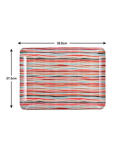 Goodhomes Melamine Rectangular Multicolor Serving Trays Set of 3 Different Sizes, MT131 - Image 2