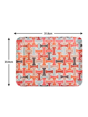 Goodhomes Melamine Rectangular Multicolor Serving Trays Set of 3 Different Sizes, MT131 - Image 3