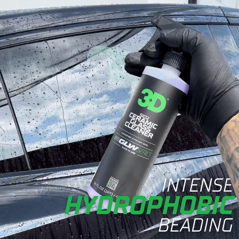 3D SiO2 Ceramic Glass Cleaner  GLW Series | Water & Rain Repellent | All-Weather Protective Ceramic Glass Cleaner | Safe for Tinted  Non-Tinted Windows & Mirrors | DIY Car Detailing | 64 oz - Image 5