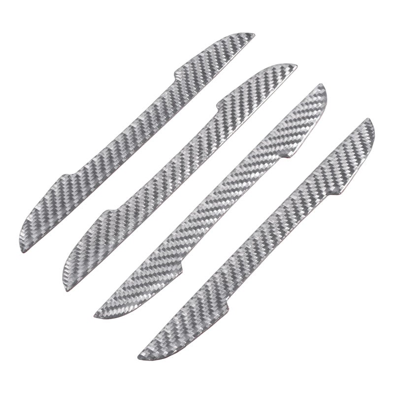 TANGSEN 4Pcs Universal Real Carbon Fiber with 2mm Twill Woven Texture Door Edge Guard Paint Scratch Bumper Protector Anti Door Slam Silver Protective Pad Sticker Film for SUV Truck - Image 3