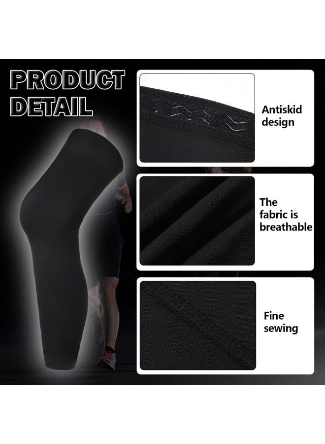 APLZGMG Compression Leg Sleeve, Basketball Leg Sleeve Full Length Sports Cycling Leg Sleeves Knee Brace Undersleeve for Men Women Running - Image 2