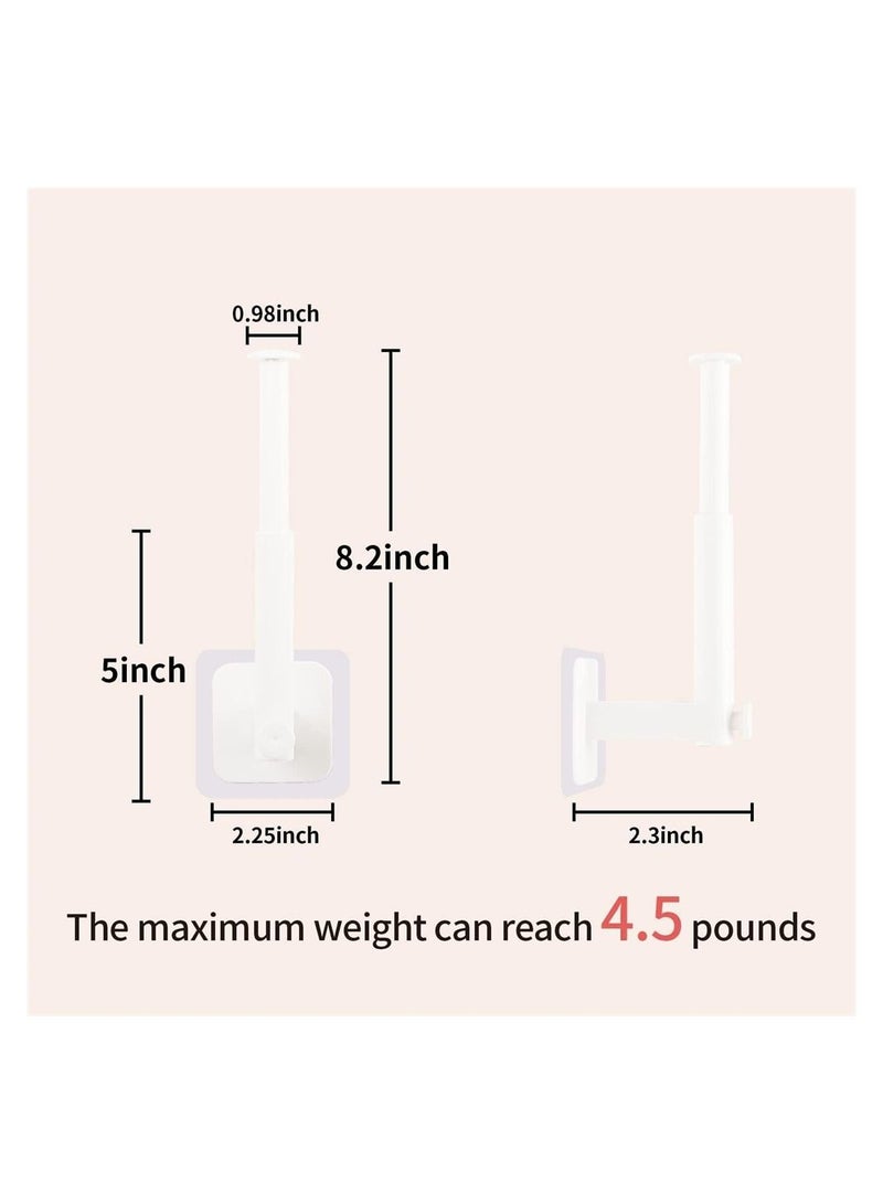 Hat Hooks, Hat Organizer for Baseball Caps, 2Pcs Hat Rack Wall Mount, Adhesive L Shaped Hat Hooks for Wall, No Drilling Hat Hangers, Hat Storage for Closet Bedroom Storage, White  - Image 4