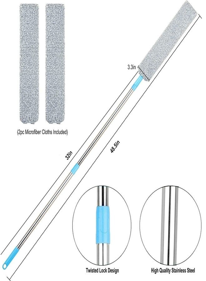 ARAINY Retractable Gap Dust Cleaner Under Appliance Microfiber Duster Dust Brush with Extension Pole (36 to 49 inches) Cleaning Duster for Bed High Ceilings Furniture Bottom Household Gap Duster Gray - Image 5