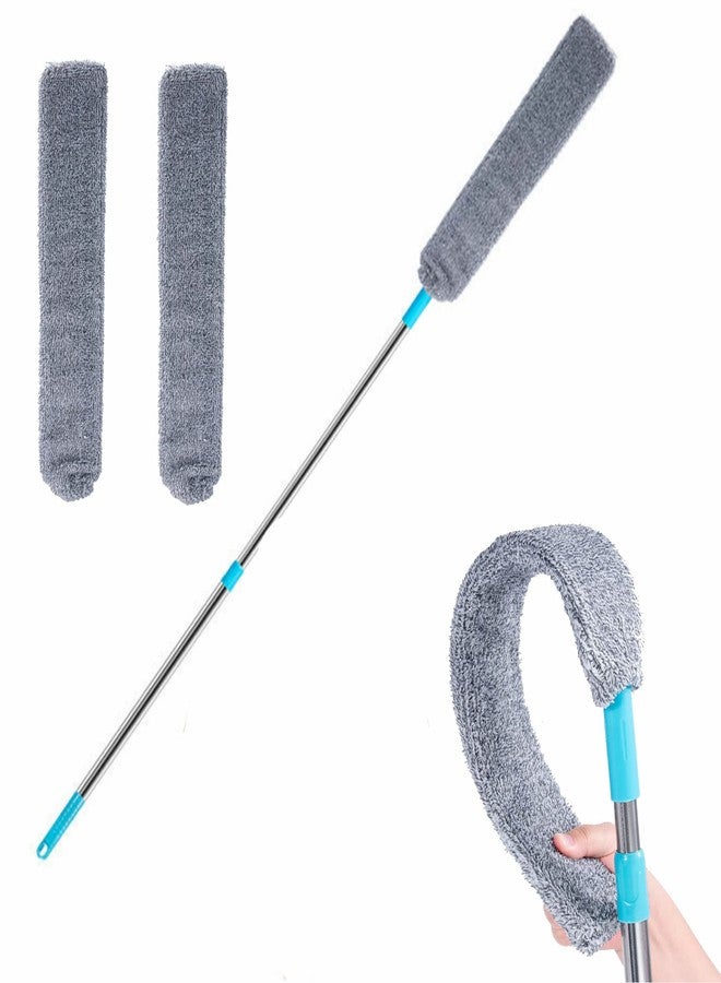 ARAINY Retractable Gap Dust Cleaner Under Appliance Microfiber Duster Dust Brush with Extension Pole (36 to 49 inches) Cleaning Duster for Bed High Ceilings Furniture Bottom Household Gap Duster Gray - Image 1