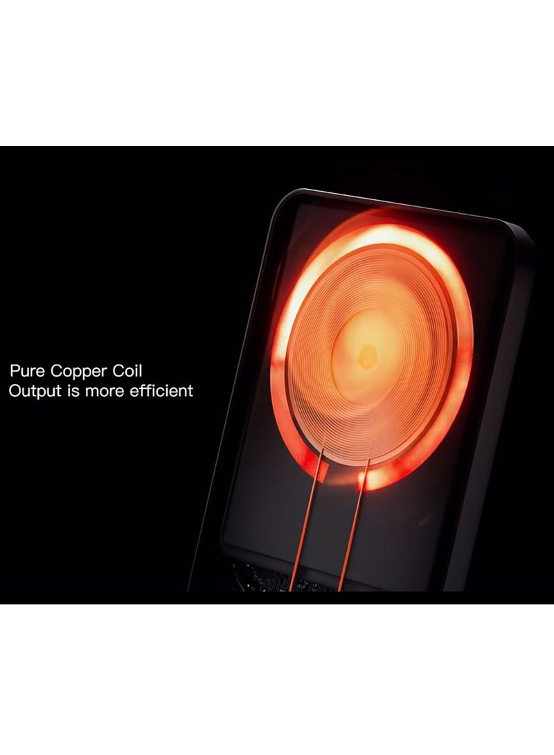 دولتري أحدث شاحن محمول 20 وات 5000 مللي أمبير في الساعة، بنك طاقة صغير، سبيكة ألومنيوم مغناطيسية لاسلكية سريعة الشحن مع شاشة LED Q9 (أرجواني) - Image 5