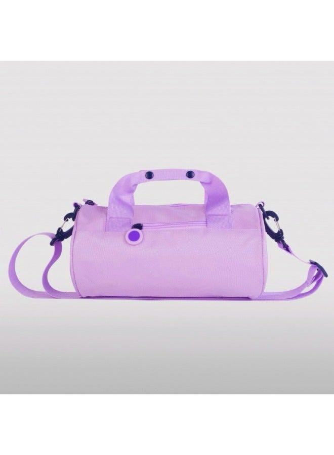 Cylinder Bag Yoga Dance Leisure Sports Bag Commuter Handbag Fashion All-match Shoulder Crossbody Bag-Color:Peach Powder-Size:Small - Image 5