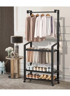 XiuWoo Multifunctional Modern Simple Movable Clothes Rack Pants Rack Shoe Rack Integrated Coat Rack Closet Clothes Hanger For Dormitory Home Bedroom Entrance  - Image 1
