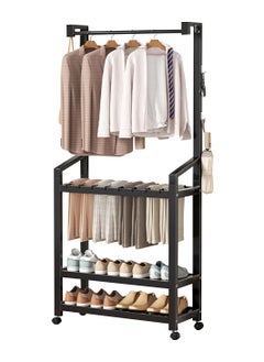 XiuWoo Multifunctional Modern Simple Movable Clothes Rack Pants Rack Shoe Rack Integrated Coat Rack Closet Clothes Hanger For Dormitory Home Bedroom Entrance  - Image 2