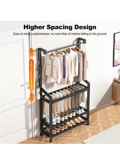 XiuWoo Multifunctional Modern Simple Movable Clothes Rack Pants Rack Shoe Rack Integrated Coat Rack Closet Clothes Hanger For Dormitory Home Bedroom Entrance  - Image 5