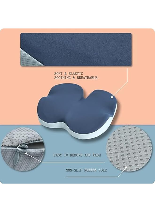 إيروريكس وسادة مقعد لكرسي المكتب من إسفنج الذاكرة وسادة مقعد العصعص لكرسي المكتب وسادة مقعد السيارة لعظم الذنب وعرق النسا لتخفيف آلام أسفل الظهر من إسفنج الذاكرة الكثيف - Image 5