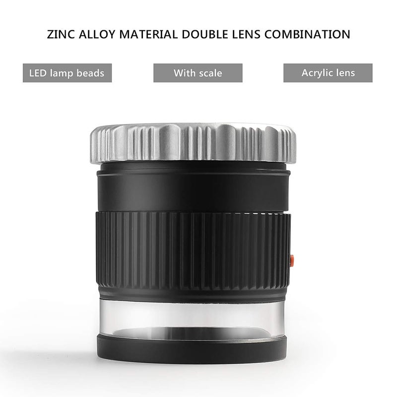 Amoper 30X Loupe Magnifier,Adjustable Focal Length Magnifier,Foldable Jewelry Magnifier Glass for Textile Optical,Embroidery,Circuit Board,Coins,etc. - Image 2