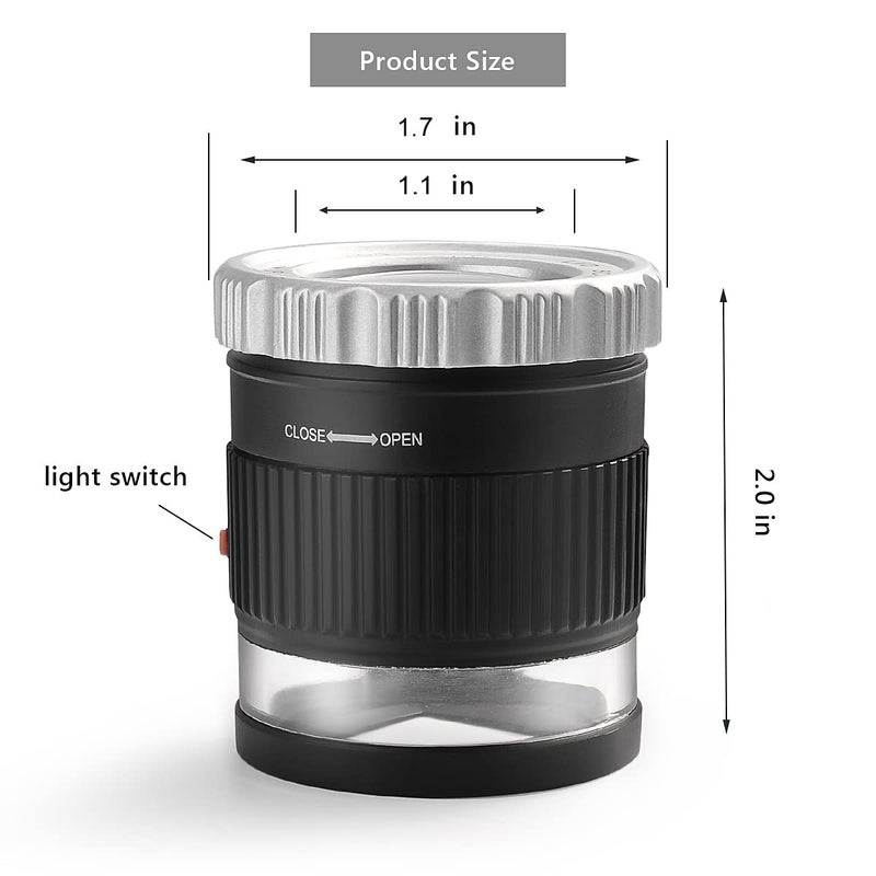Amoper 30X Loupe Magnifier,Adjustable Focal Length Magnifier,Foldable Jewelry Magnifier Glass for Textile Optical,Embroidery,Circuit Board,Coins,etc. - Image 3