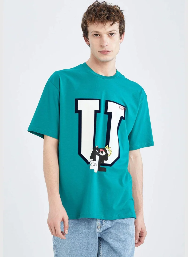DeFacto Boxy Fit Short Sleeve Printed T-Shirt