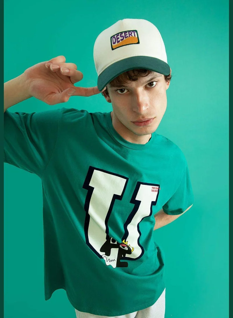 ديفاكتو تيشيرت قصة عريضة وأكمام قصيرة