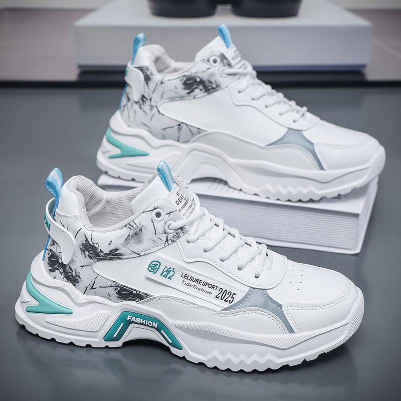 أحذية رياضية تنفسية للرجال صيفية بيضاء وسوداء - Image 5