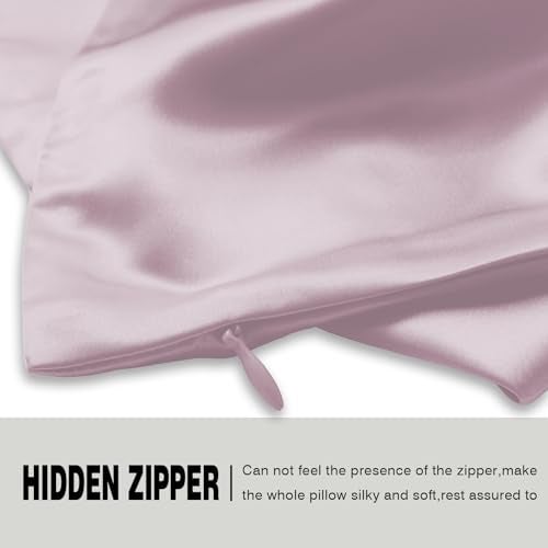 Suatien Mulberry Silk Pillow Cases Standard Size Silk Pillowcase with Zipper Soft Breathable Smooth Cooling Satin Silk Pillow Covers for Sleeping for Hair and Skin (Lavender,20"X 26",1Pcs) - Image 4