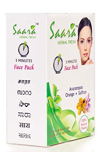 Saara HERBAL FRESH Face Pack Powder 400g May useful for Glowing Skin Fairness Tan and Black Marks Removal Pack of more than 7 Herbal Powders Pack of 4 x 100g - Image 3