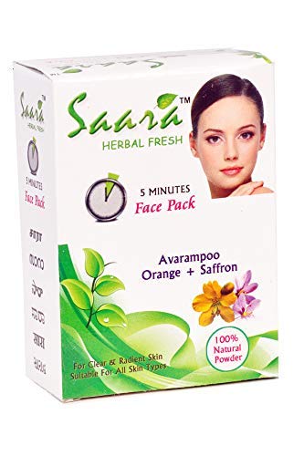 Saara HERBAL FRESH Face Pack Powder 400g May useful for Glowing Skin Fairness Tan and Black Marks Removal Pack of more than 7 Herbal Powders Pack of 4 x 100g - Image 1