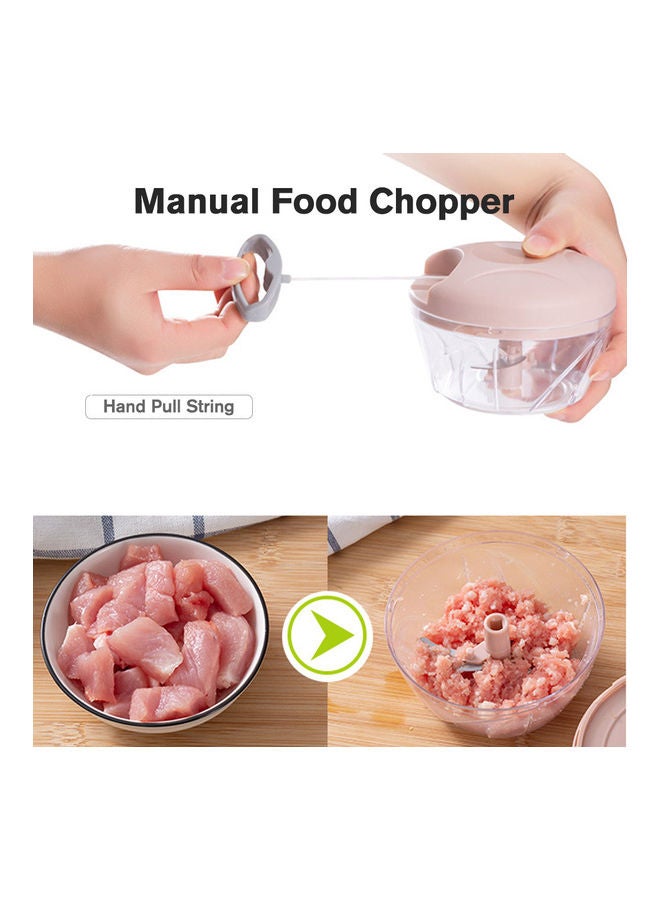 Manual Food Chopper Pink 12.5*12*12cm - Image 3