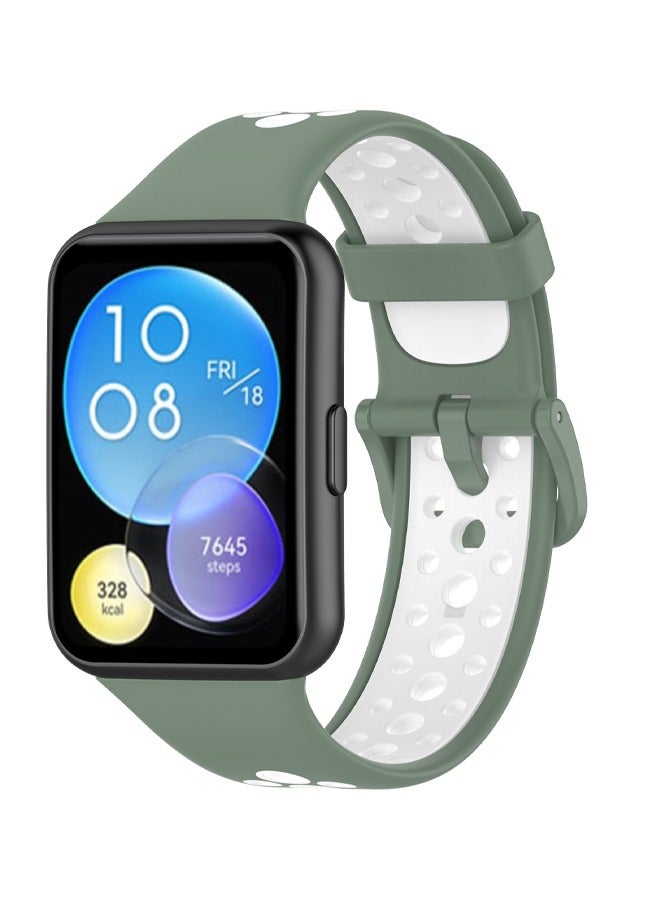 مناسبة لساعة Huawei Watch Fit 2 بحزام ذو فتحة بلونين - Image 1